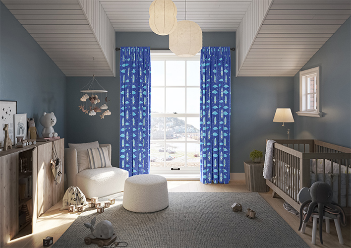 Blast Off, Blue Comet - Made to Measure Curtains - Image 14